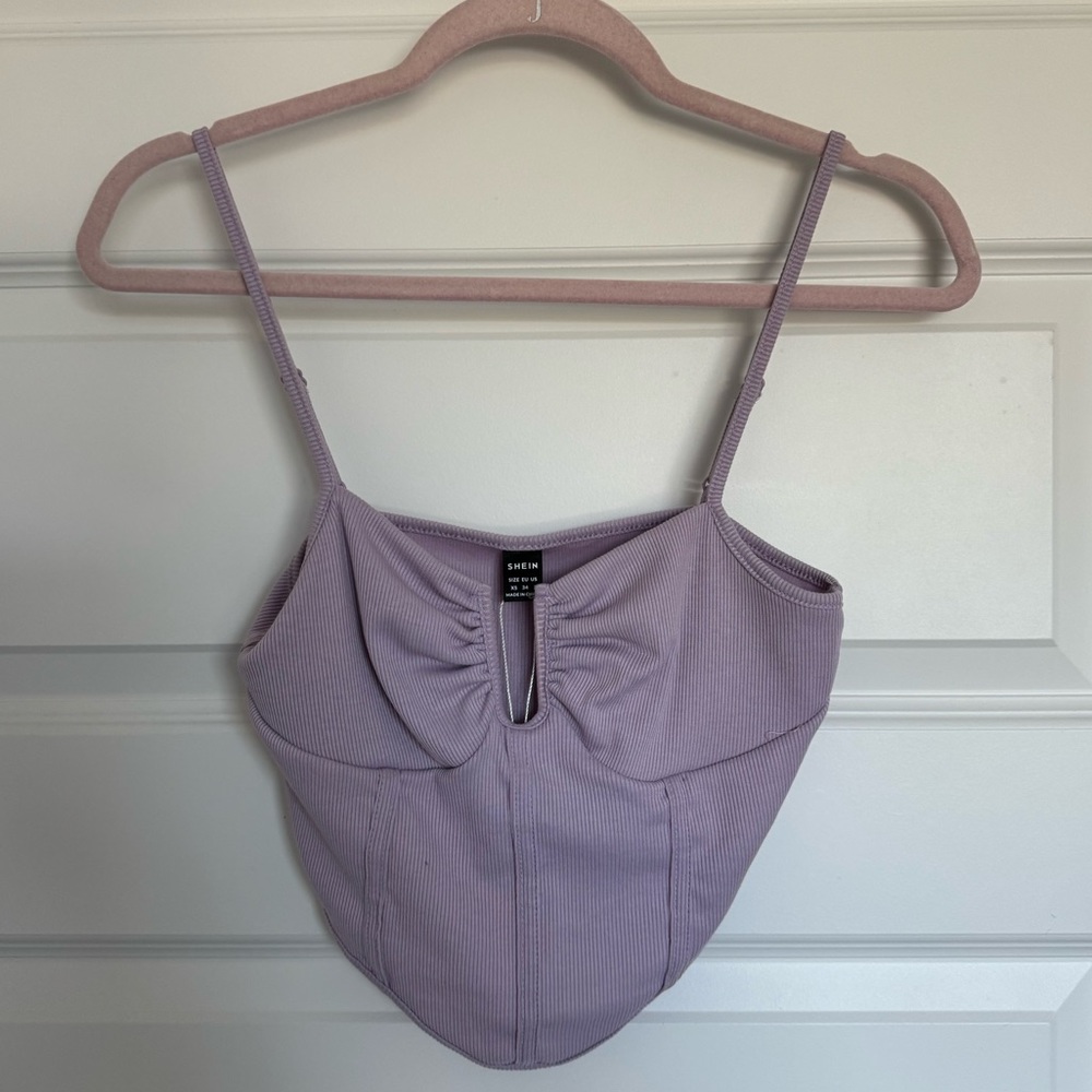 purple corset tank top